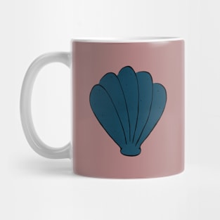 Teal Seashell (Pink background) Mug